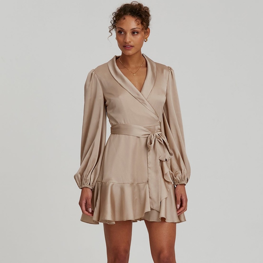 NWT Keepsake the Label Kennedy LS Mini Dress In Creme